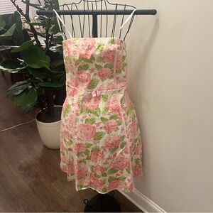Vintage Pink Floral Dress